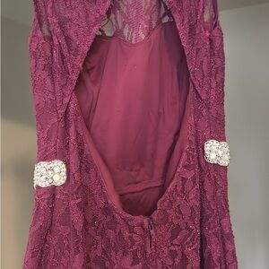 Elegant Lace Dress with Rhinestone Accents